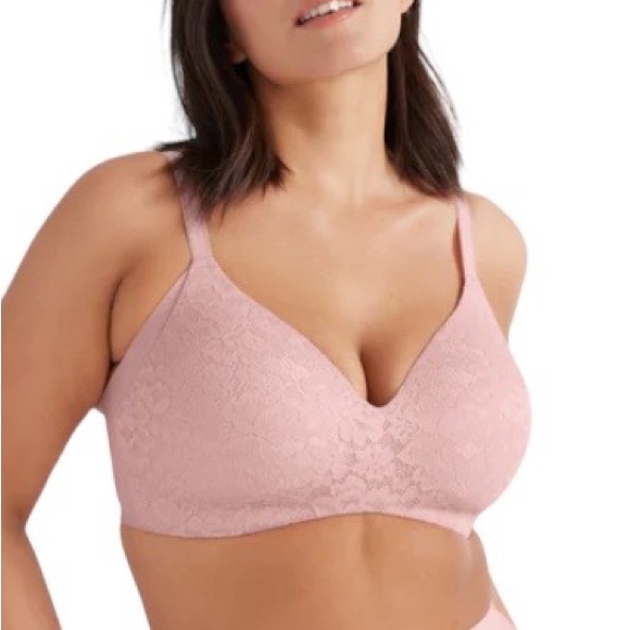 Knix Pink Lace Wingwoman Size 8 40D 40DD 40E 42D 42DD 42E Floral Wireless Comfy - Picture 1 of 13
